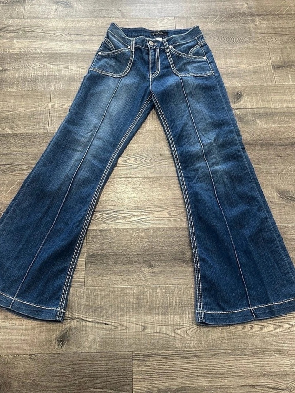 Cache Flare Jeans in Blue Size 10